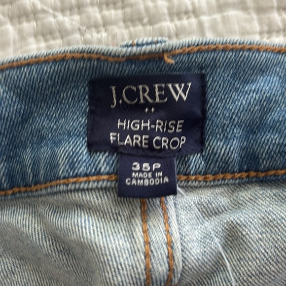 NWT J. Crew Petite High Rise Flare Crop Stretch Jean Pant 35P/18P Sun Lake Wash - Picture 12 of 15